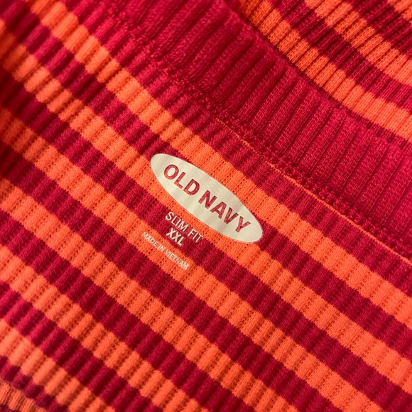 Old Navy Striped Magenta Orange Lightweight Ribbed Tank Top XXL - Picture 5 of 5